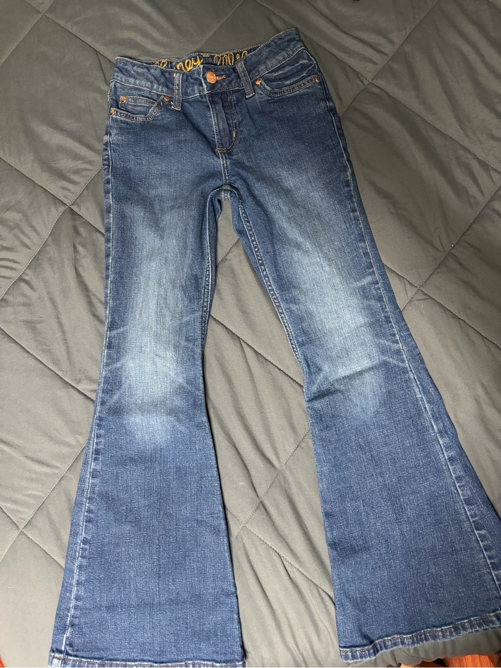 Kids Dark Blue Flared Jeans — Comfortable Stretch Denim